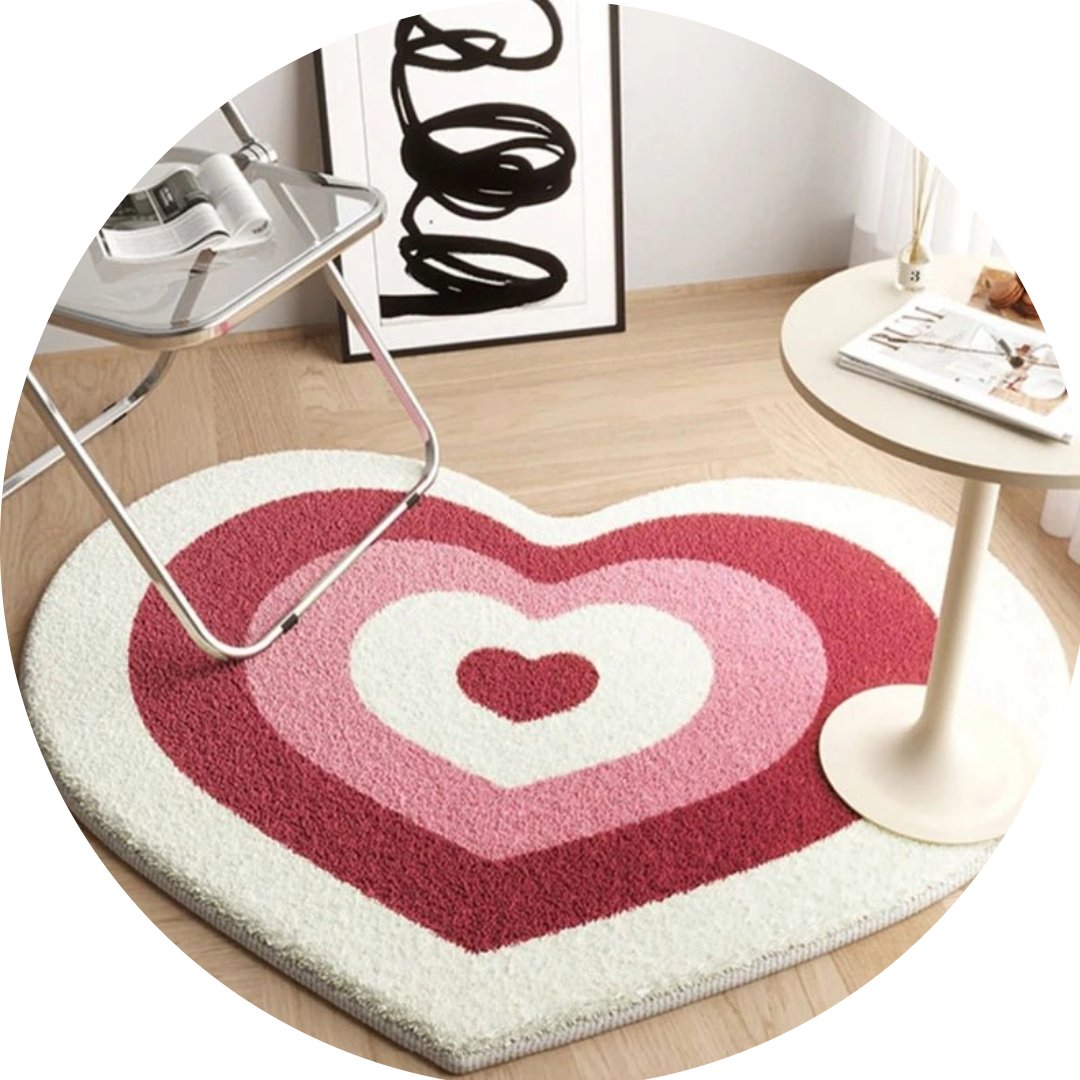 Red Love Heart Shaped Carpet - Soft Tufted Rug for Living Room Decor, –  DormVibes