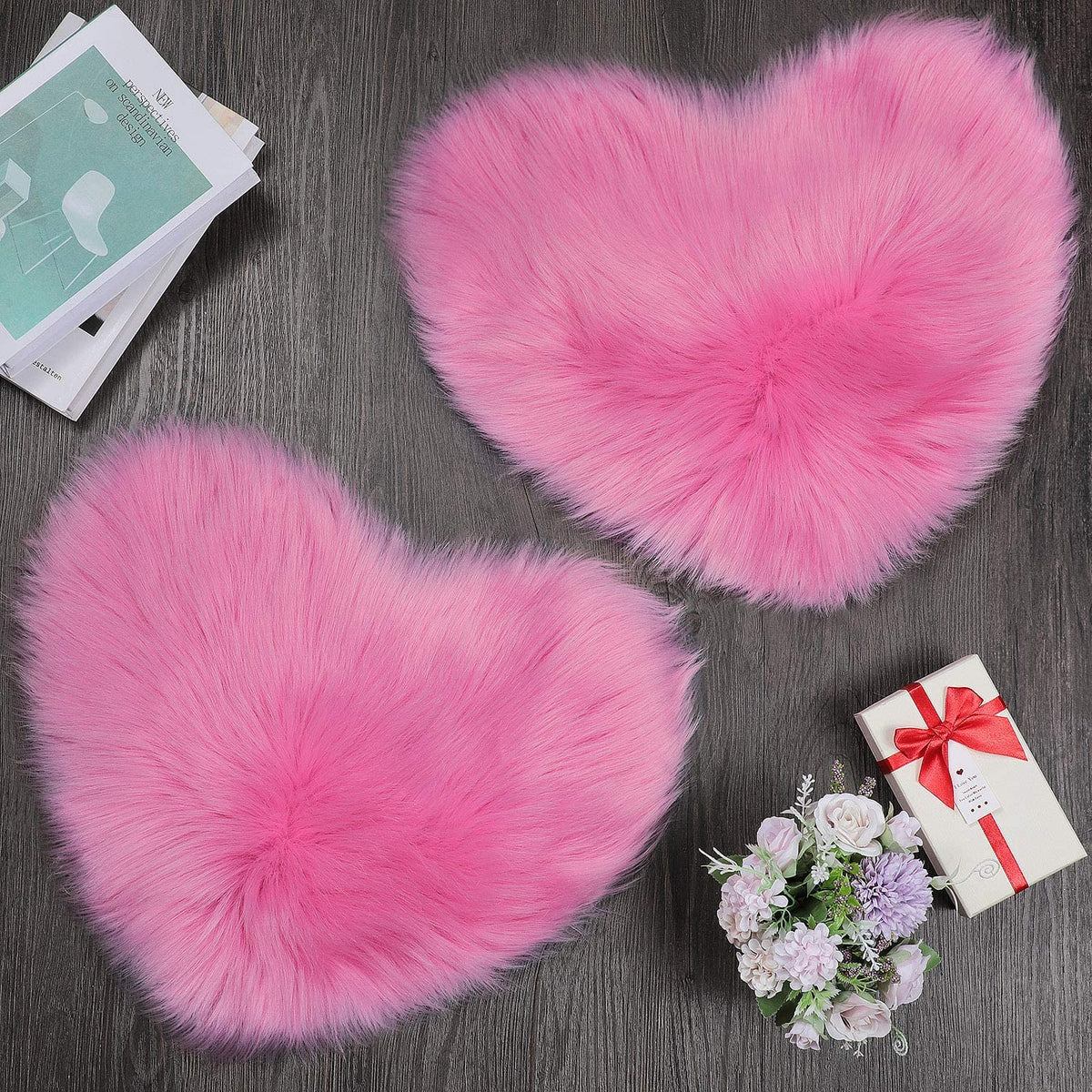 Furry Solid Color Heart Rug – Bedroom Bedside Floor Cushion, Living Ro –  DormVibes