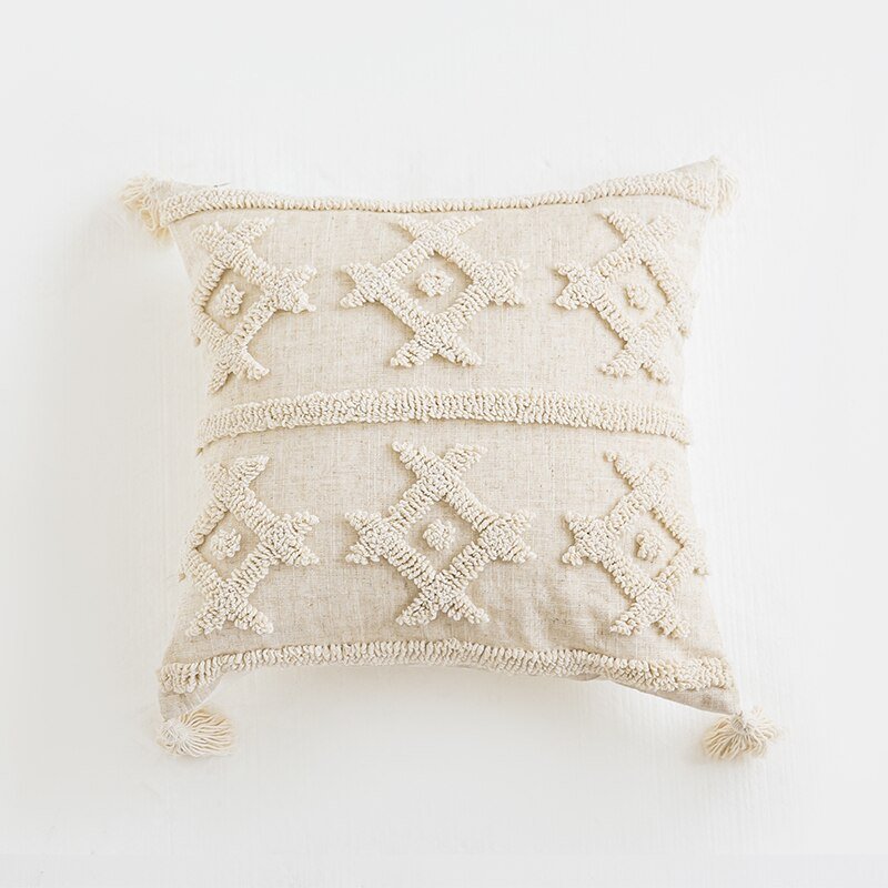 Boho Decorative Lace Throw Pillow Case with Small Beads,Trimmed Cushio —  Aisha's Design