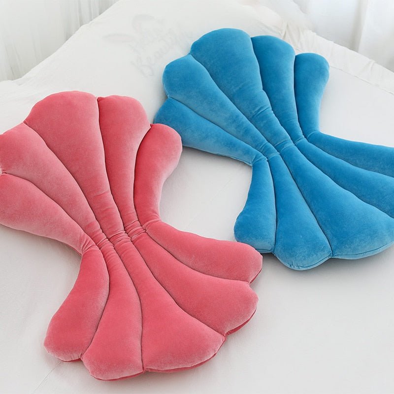 Velvet Sea Shell Seat Cushion Soft Plush Padded Chair Backrest