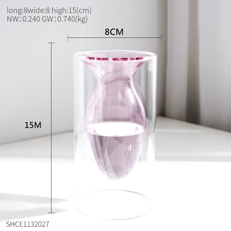 Elegant Nordic Glass Vase: Ideal for Hydroponic Displays and Flower Arrangements in Home and Office Settings - DormVibes