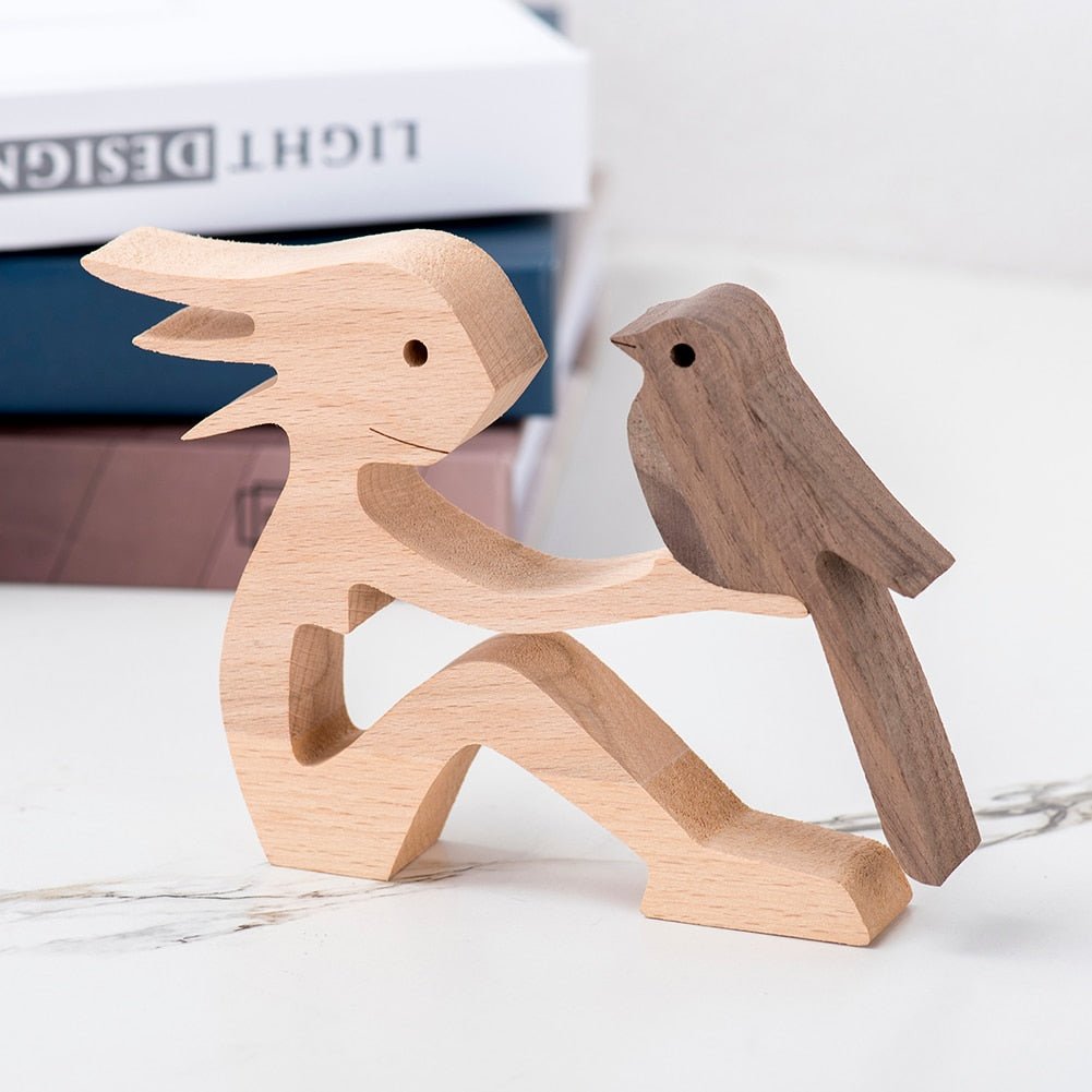 Family Puppy Wood Dog Figurine Desk Ornament – DormVibes