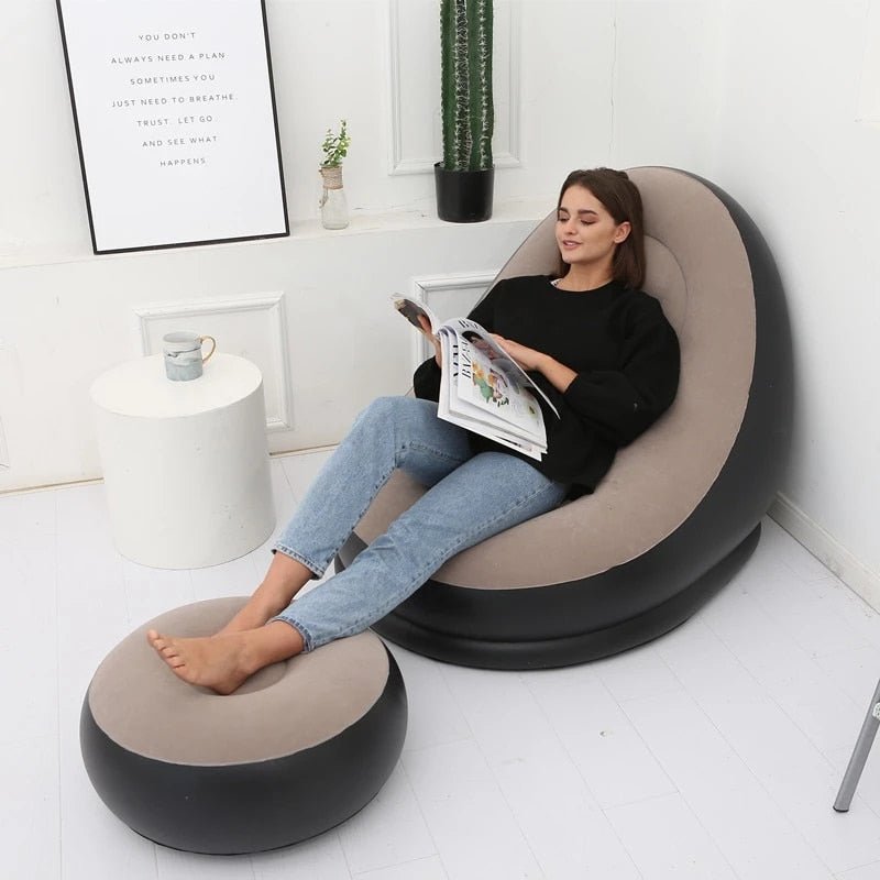 Lazy Inflatable Sofa Chair PVC Lounger Seat Bean Bag