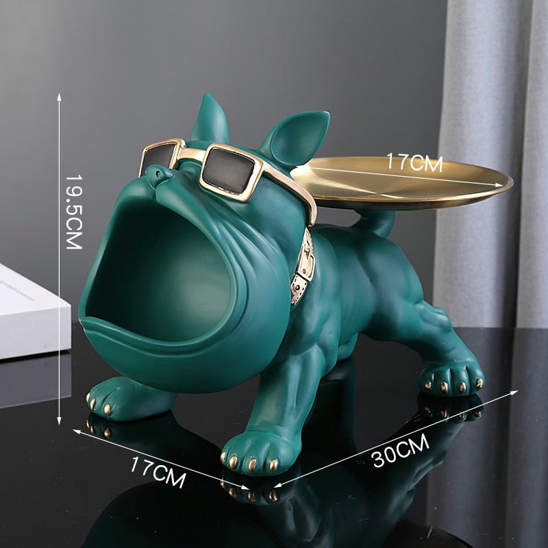 Resin Dog Statue Desk Ornament With Tray Shelf – DormVibes
