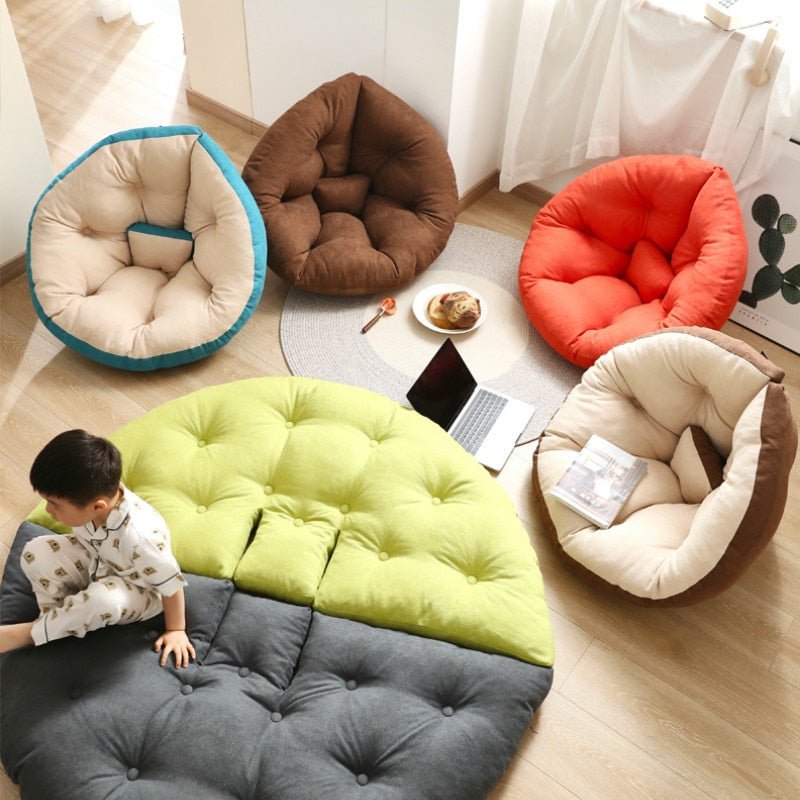 Tan Leather Bean Bag Chair Cozy Gaming Comfort Kids Dorm Lazy Seat