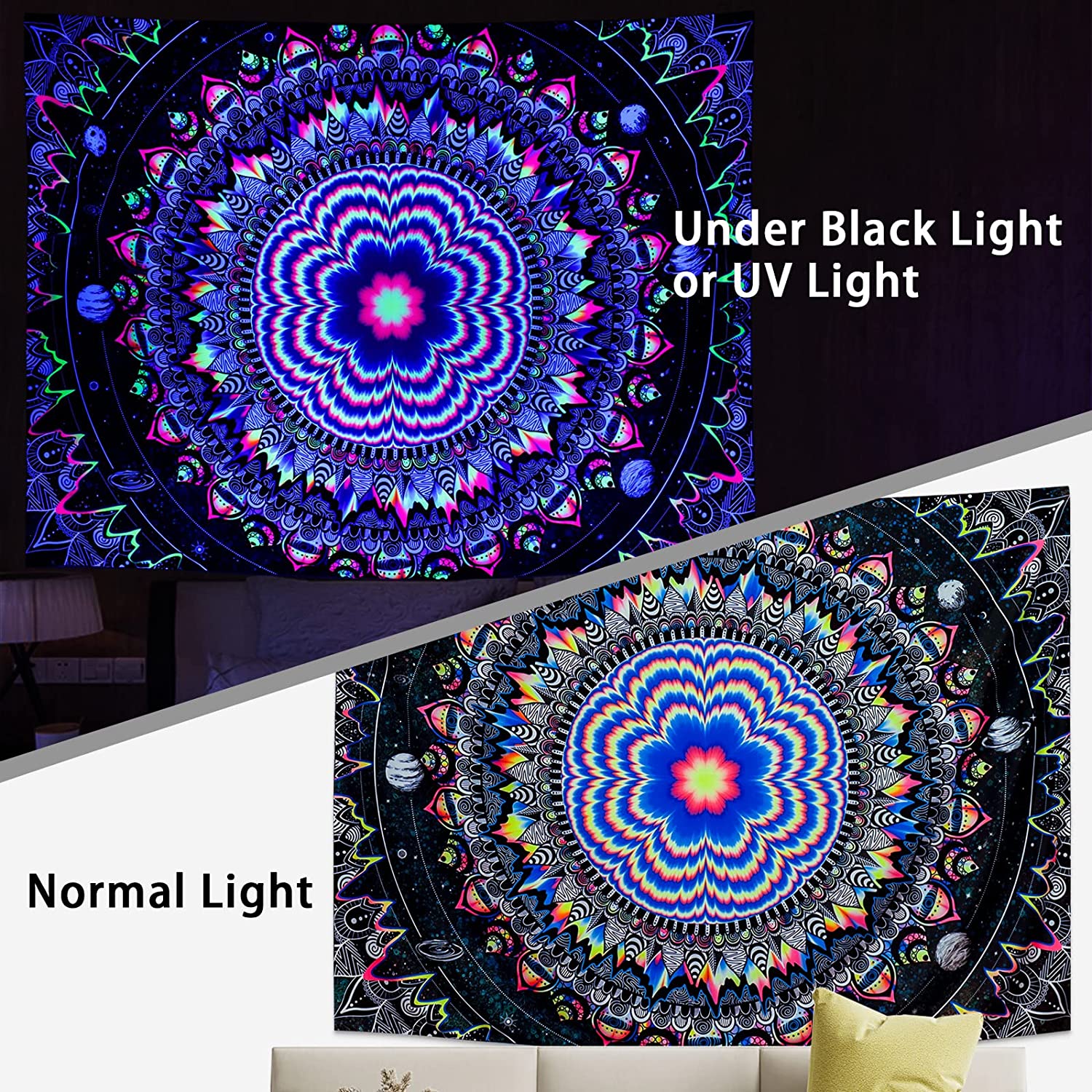 Dark best sale mandala tapestry