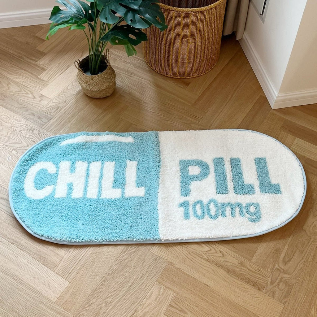 Ultra Soft Tufted 'Chill Pill' Rug Cute Area Rug - DormVibes