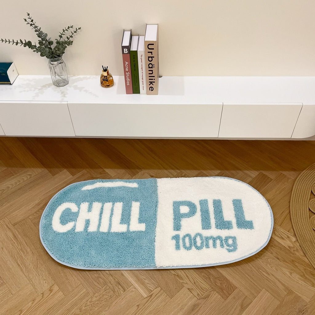 Ultra Soft Tufted 'Chill Pill' Rug Cute Area Rug - DormVibes