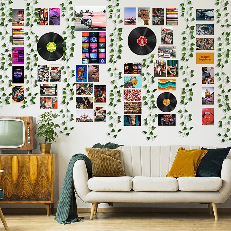 Vintage Vinyl Records Room Aesthetic, 6 Vintage Wall Decor, Vinyl