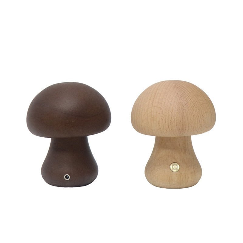 Wooden Cute Mushroom Bedside Table Lamp – DormVibes